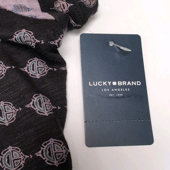 Lucky Brand Knit Top Womens Plus Size 3X Black Print Cap Sleeves‎ Boho NEW NWT - Picture 9 of 14